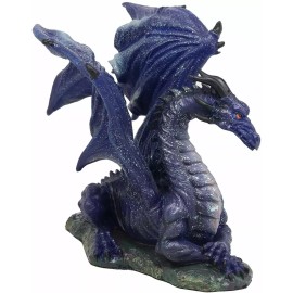 Midnight Dragon Figurine 7.75" Long Medieval Drogon Designer Resin Collection
