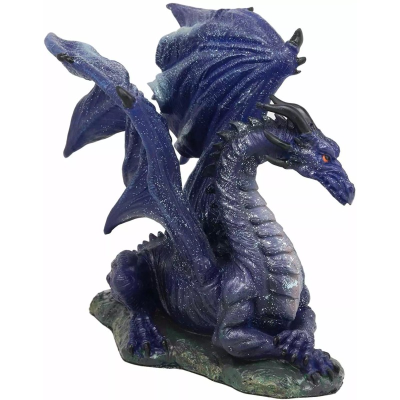 Midnight Dragon Figurine 7.75" Long Medieval Drogon Designer Resin Collection