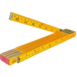 Binzer Folding Ruler, Foldable Ruler, Wooden Stick Ruler, Folding Yard Stick, Inch & Metric (6-foot-6-inch/2-Meter), Foldable Yardstick, Carpenters - Sewing - General Use
