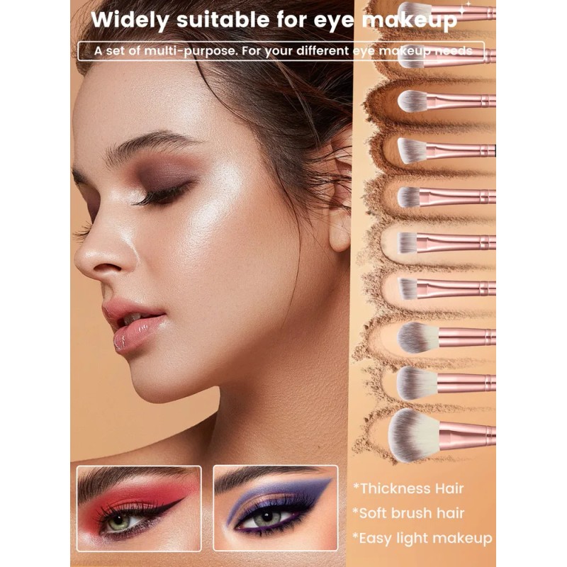 Set Brochas Y Esponjas De Maquillaje Con Cosmetiquera Negro