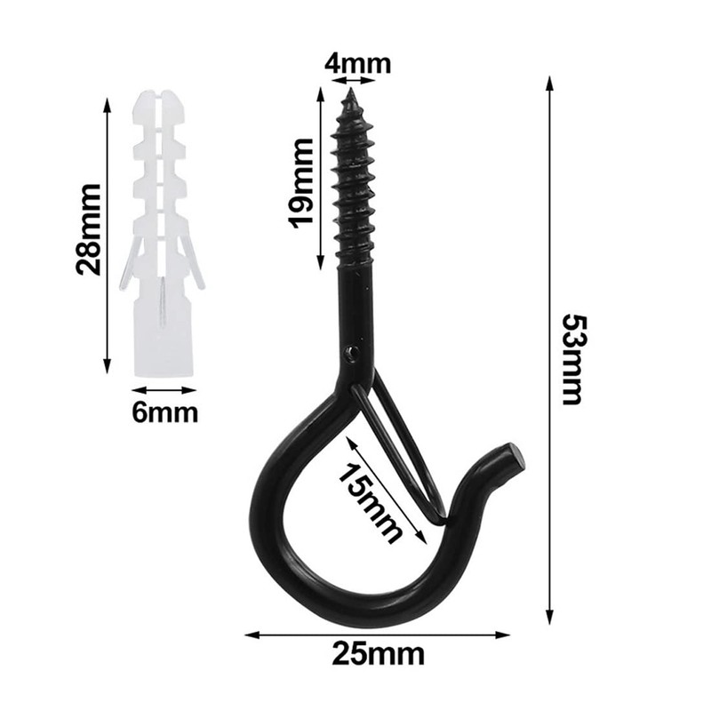 Pack of 6 Screw Hooks for Screwing Hook Screws Ceiling