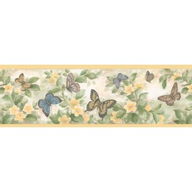 Brewster 137B38633 Butterflies Wall Border, Yellow
