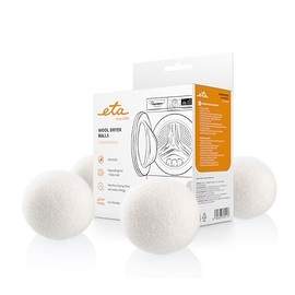 ETA Trocknerbälle 4er Set I aus 100 % Wolle – Natürlicher Weichspüler I reduziert Trocknungszeit & Energieverbrauch I hypoallergen & wiederverwendbar I