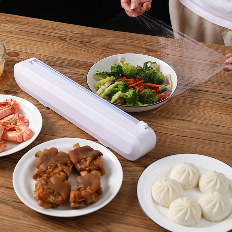 Cling Film Dispenser Cling Film Cutter Refillable Plastic Wrap Dispenser