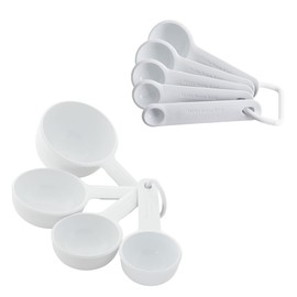 KitchenAid - Measuring Cups and Spoons Set, 9-Piece Nesting Measuring Spoons and Cups (White)