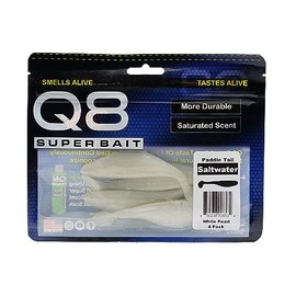 Q8 Super Bait-Paddle Tail - White Pearl