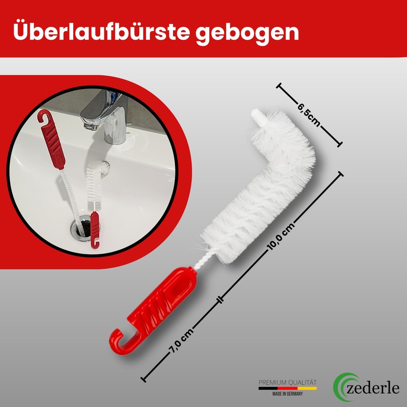 zederle 3 x Sink Overflow Brushes, Overflow Brush, Sink Overflow