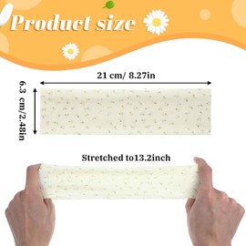 6Pcs Soft Elastic Flower Head Bands, Floral Heart-Stripe Print Elastic Headbands, Floral Thick Stretchy Thick Headbands, Non Slip Heart-Stripe Hairbands for Workout