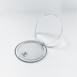 Rucci 3-in-1 Magnifying Compact Mirror, Clear Acrylic, 4 Inch Diameter