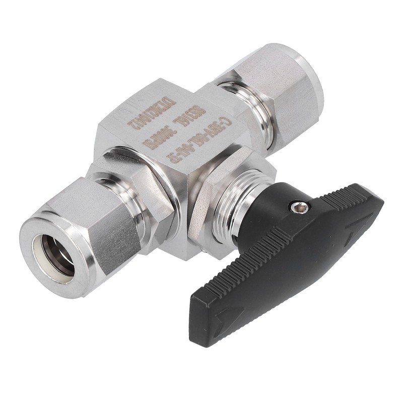 Ball Valve Straight Through 1/2in Thread Fluid Control Device Stainless