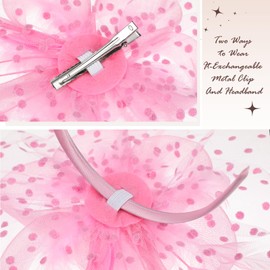coclothy Fascinators Hats for Women Flower Mesh Ribbons Feathers on a Headband and a Clip Tea Party Headwear for Girls and Women