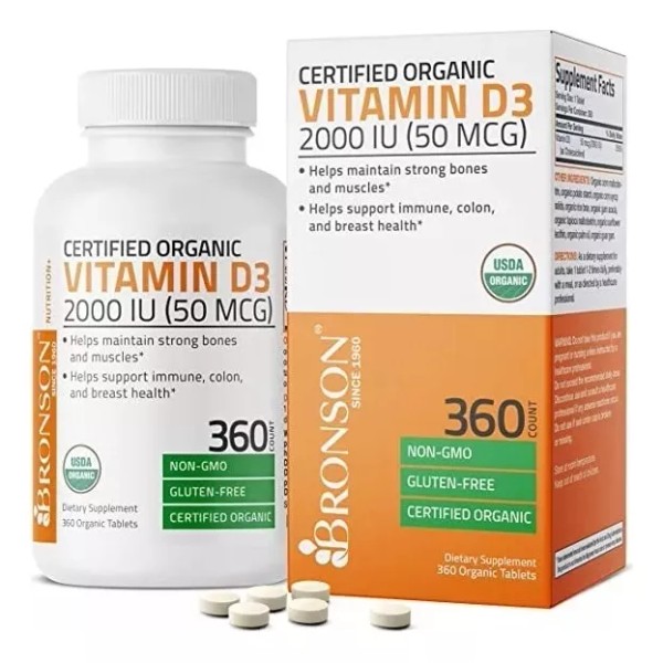 Bronson Suplemento De Vitamina D3 2000 Iu Bronson 360 Tabletas