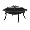 Sunnydaze 29-Inch Portable Fire Pit Bowl with Spark Screen, Fireplace