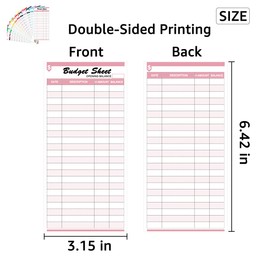 Homtable - 120 hojas de presupuesto para rastreadores de gastos, para carpetas de presupuesto, sobres y planificador de presupuesto (6.4 x 3.1 pulgadas) (multicolor)