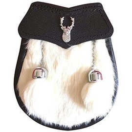 Child's Kilt Sporran White Stag Head Badge/Kids Sporran Leather/Boy Sporran