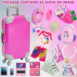 SOTOGO 34 Pieces Doll Care Set Dolls Feeding and Changing Accessories Set Dolls Accessories in Bag, Without Doll
