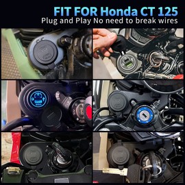 Quick Charge Type-c PD USB Accessory Socket w/Harness Compatible for Tail125 CT125 Hunter Cub 125 (2019-Current)