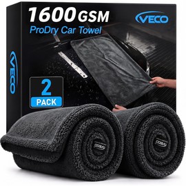 1600 GSM Car Drying Towel, 36x24 70/30 Microfiber, Black