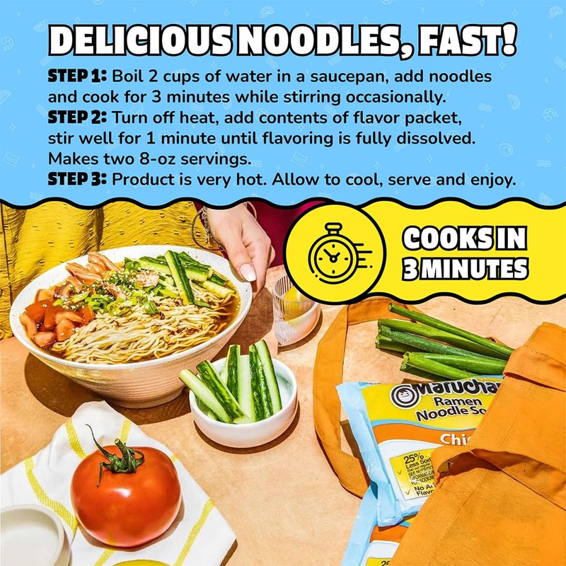Maruchan Ramen Less Sodium Chicken, Instant Ramen Noodles, Ready to