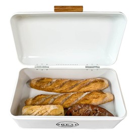 SOTECH Large White Bread Box with Lid,Farmhouse Bread Box in White Metal Extra Large Bread Storage Container for Kitchen Countertop and Room Decor