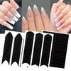 1860 Pcs French Tip Nail Guides, Self-Adhesive French V-Shaped Moon