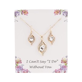 ZHUWE I Can't Say I Do Without You | 1 4 6 8 Sets Bridesmaid Jewelry Sets for Women Necklace Earring Set for Wedding Proposal Gift