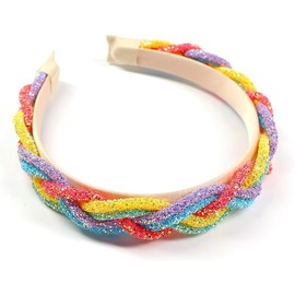 Sparkly Twisted Headbands for Women Sequins Beaded Headband Crystal Rhinestone Striped Headbands for Women Hairband Hair Hoop Holiday Party Hair Accessories for Women Girls (Color, One size)