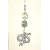 Silvery Dragon with Turquoise Blue Lampwork Glass Ceiling Fan Pull