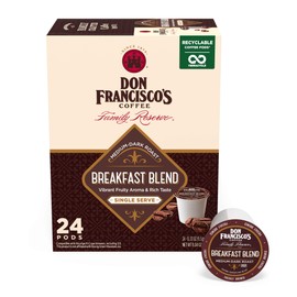 Don Francisco's Breakfast Blend Medium-Dark Roast Coffee Pods - 24 Count - Recyclable Single-Serve Coffee Pods, Compatible with your K-Cup Keurig Coffee Maker (Including 2.0)