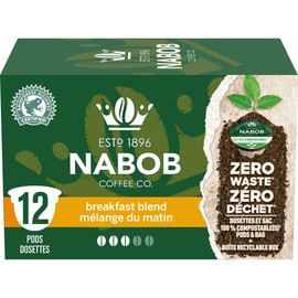 Nabob Breakfast Blend Coffee 100% Compostable Pods, 12 Pods