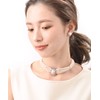 VingTAINE C14-68 3 Row Gorgeous Pearl Oval Rhinestone Necklace Choker,