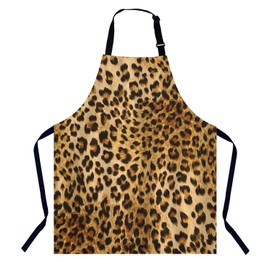 BGBDEIA Leopard Apron for Women Men, Adjustable Apron Cooking Kitchen Chef Apron for Home Kitchen, Baking Gardening BBQ, Coffee House, Restaurant