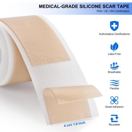 Silicone Scar Tape for C-Section Recovery Medical Grade Silicone Scar Sheets for Surgical Scars Hyperplastic Tummy Tuck Keloid 1.6 "X 60"