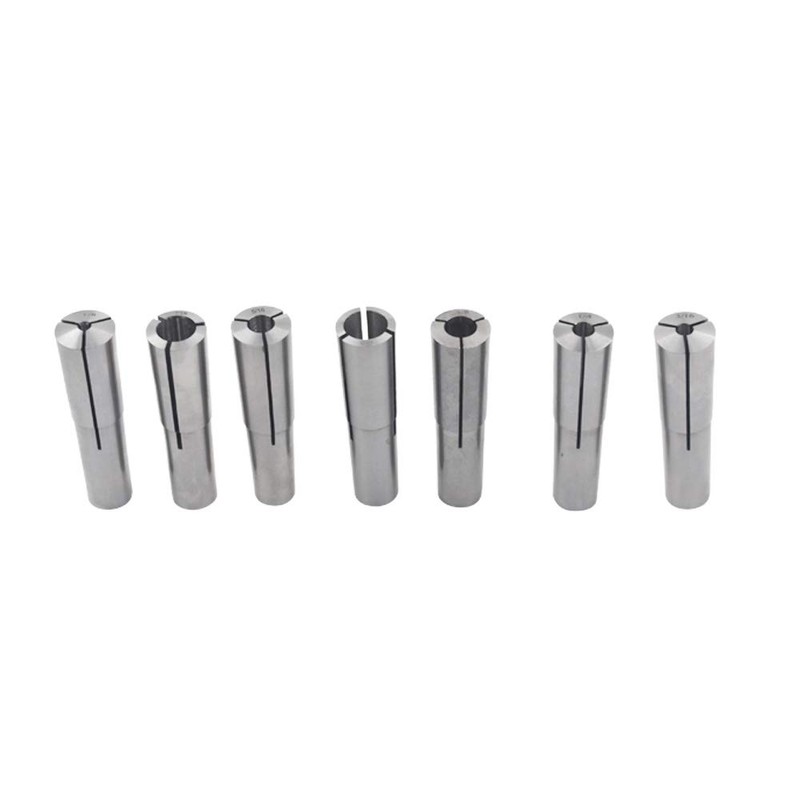 7Pcs #2 Morse Taper Collet Set 1/8" - 1/2" 2MT