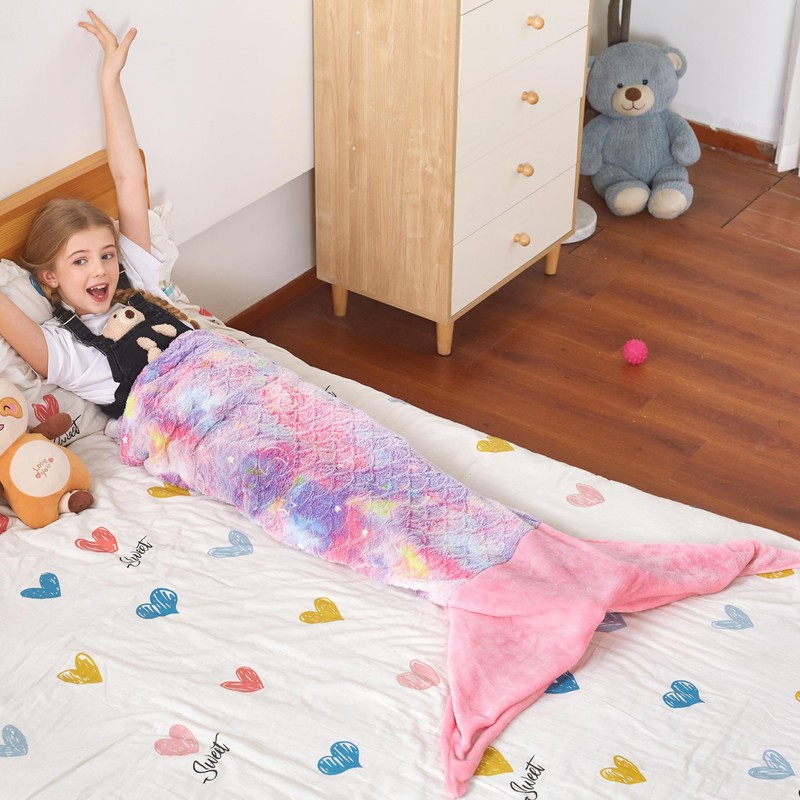Catalonia Classy Glow in the Dark Mermaids Tail Blanket, Soft