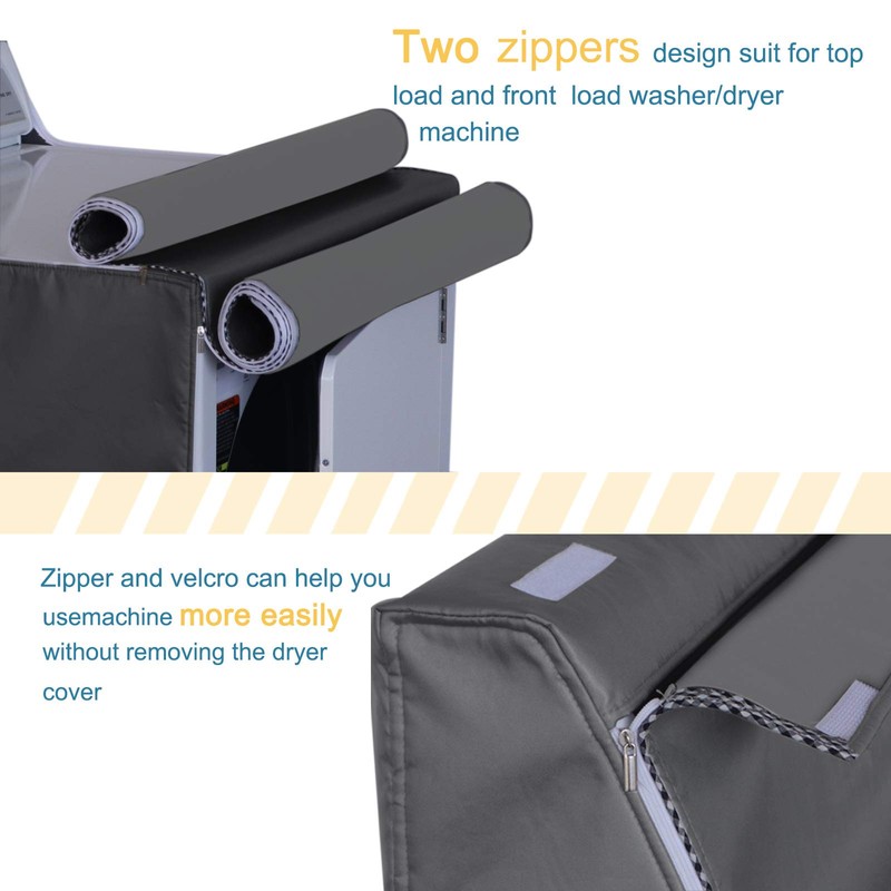 AKEfit Washing Machine Cover, Zipper Design,Fit for Outside Top or