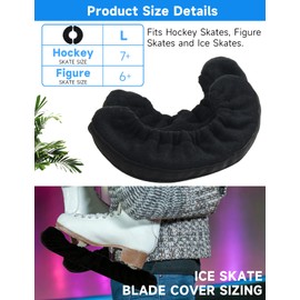 2 Pair Ice Skate Blade Covers Set, Skate Blade Protector Guards for Ice Skates and Figure Skates, Skating Shoe Protective Cloth Cover, Skate Blade Protector Devices, Skating Blade Safety Covers (L)
