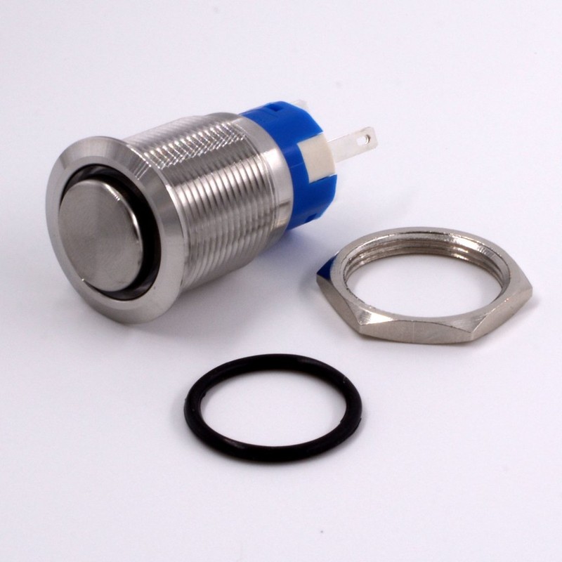 Momentary Push Button Switch, URTONE UR198, 1NO1NC Stainless Steel Shell