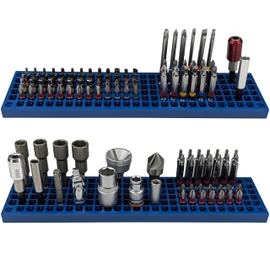 FREE ZONE Bit Organizer Set (Blue) – 158-Hole Bit Storage – 1/4" Hex Bits & Drive Bits Adapter Storage – Toolbox Storage (Tools Not Included)