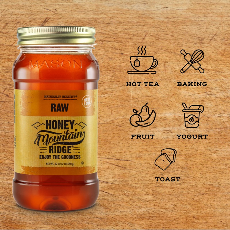 Mountain Ridge Honey, Pure Raw Honey, 32 Ounces