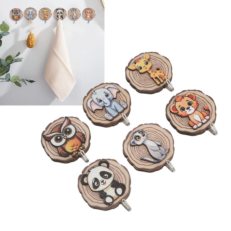 Children Cartoon Clothes Hook No Drilling Lovely Self Adhesive Kids