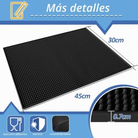 2PCS Tapete para Barra de Bar de 45 x 30 cm,y 2PCS Posavasos 10 x 10 cm de Silicona Antideslizante,para Cócteles, Accesorios de Barista,Versátiles para Cocina, Restaurantes,Barra de Bar y Escritorio