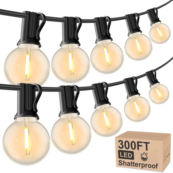 RTTY RTTY Outdoor String Lights 300 FT Globe LED Patio
