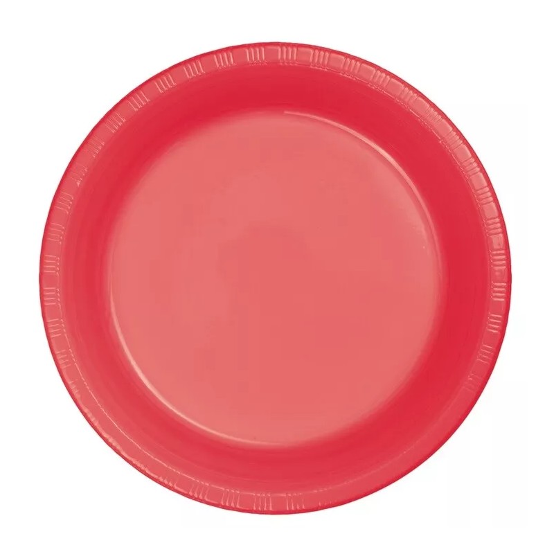 Small 7" Plastic Disposable Plates -Vibrant Solid Colors Appetizer Dessert