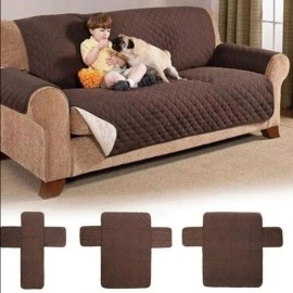 Protectores De Sala Capitonado Doble Vista 3 Pzas Antiácaros Color Marrón/beige