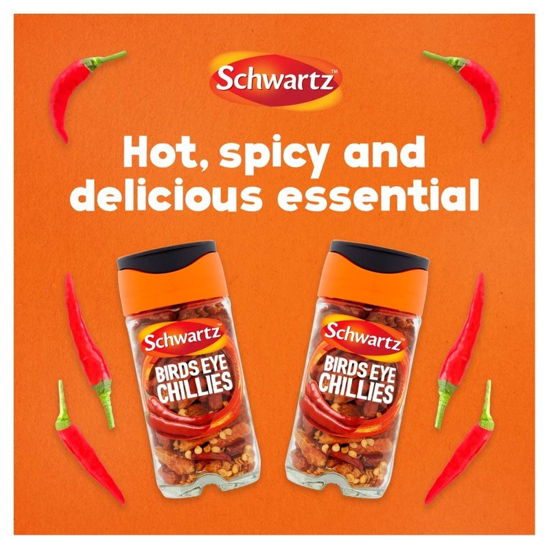 Schwartz Birds Eye Chillies 11 G, Jar, Pack of 6,