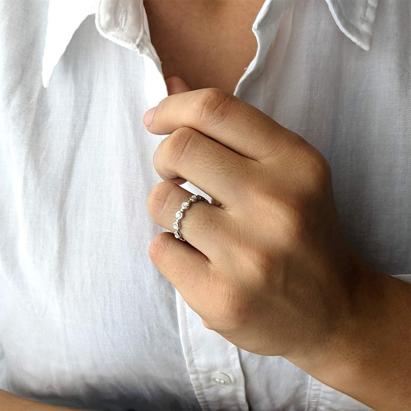 Silverly 925 Sterling Silver Mother of Pearl White Shell Linked