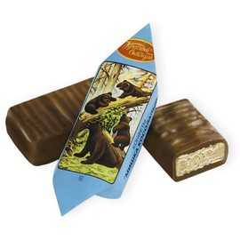 Chocolate Candies Mishka Kosolapy Toed bear Imported Russian with Nuts and Waffles Russian Sweets Candy Food Grocery Gourmet Bars (Pack=200 grams)