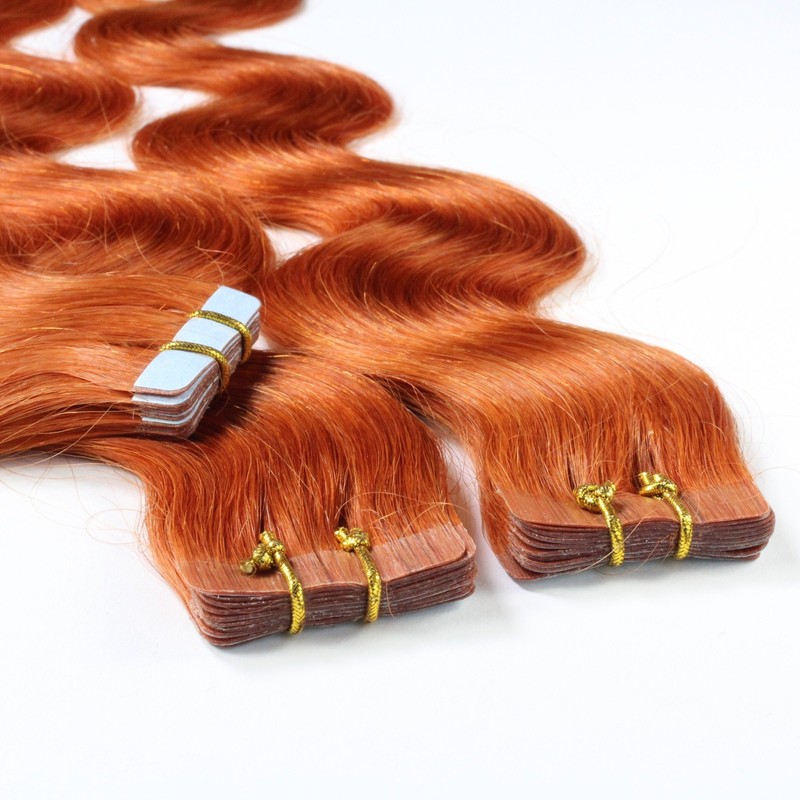 hair2heart Tape-In Real Hair Extensions, 60 cm, 2.5 g, Wavy,