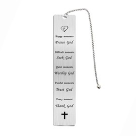 Jzxwan Religious Gifts for Women Men, Religious Bible Verse Inspirational Healing Spiritual Gifts Bookmark for Pastor, Happy Moments Praise God